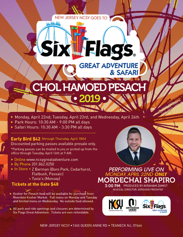 New Jersey NCSY Goes To SIX FLAGS Great Adventure & Safari Chol