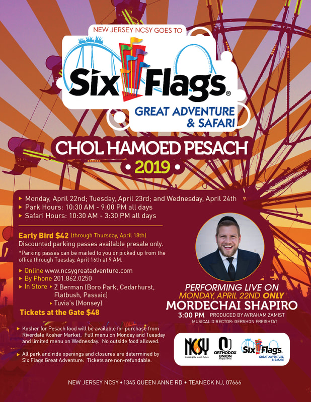 New Jersey NCSY Goes To SIX FLAGS Great Adventure & Safari – Chol Hamoed Pesach 2019 – JE Network