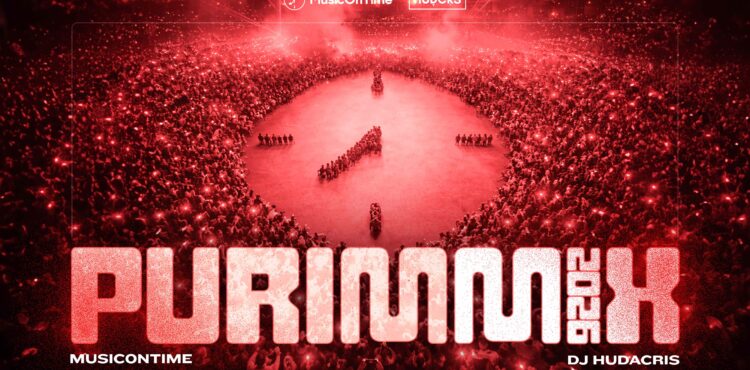 YT Thumbnail • Purim 2026 MusicOnTime DJ Mix • DJ HudaCris • @MusicOnTime