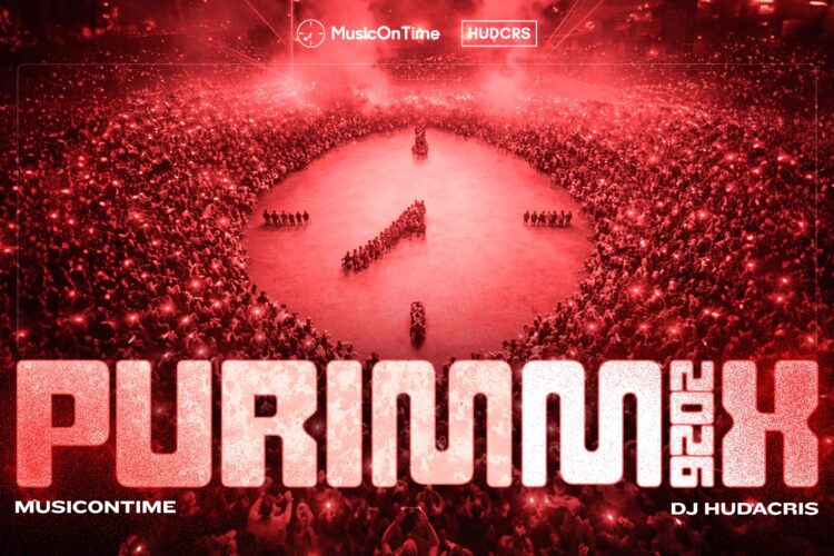 YT Thumbnail • Purim 2026 MusicOnTime DJ Mix • DJ HudaCris • @MusicOnTime